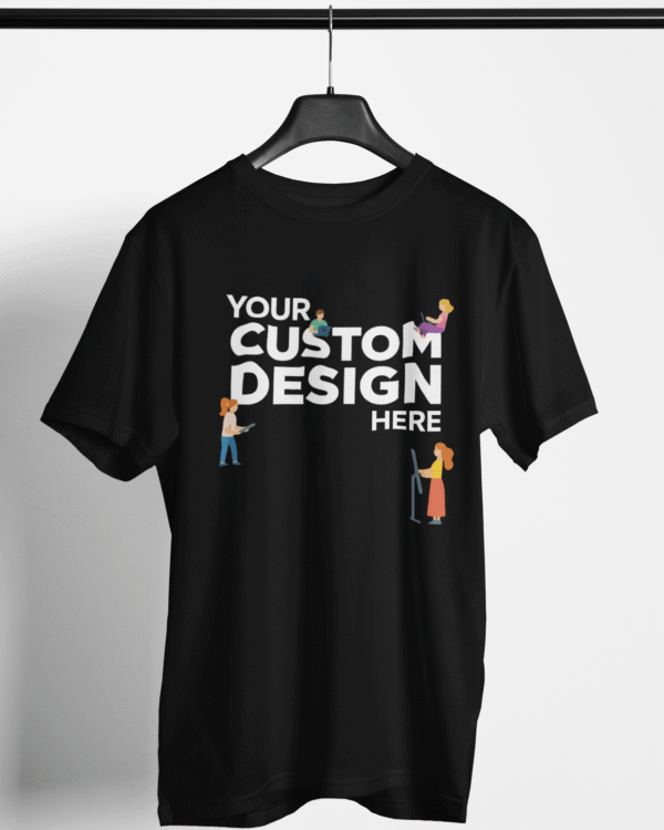 Custom Men’s Lightweight Cotton Blend T-Shirt – Black (180 GSM)