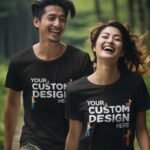 Custom Unisex Lightweight Cotton Blend T-Shirt – Black (180 GSM)