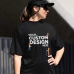 Custom Women’s Boyfriend Fit Cotton Blend T-Shirt – Black (180 GSM)