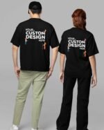 Custom Unisex Lightweight Cotton Blend T-Shirt – Black (180 GSM) - Image 2