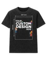 Custom Men’s Lightweight Acid Wash Regular Fit T-Shirt – Black (180 GSM)