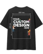 Custom Men’s Ultra Premium Acid Wash Oversized T-Shirt – Black (240 GSM) - Image 2