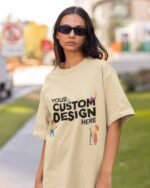 Custom Women’s Oversized  Boyfriend Fit Ultra Premium Drop-Shoulder Terry Cotton T-Shirt (240 GSM) - Image 2