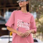 Custom Women’s Oversized  Boyfriend Fit Ultra Premium Drop-Shoulder Terry Cotton T-Shirt (240 GSM)