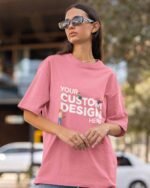 Custom Women’s Oversized  Boyfriend Fit Ultra Premium Drop-Shoulder Terry Cotton T-Shirt (240 GSM)