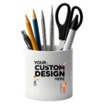 Custom Ceramic Pen Holder – White (11oz)