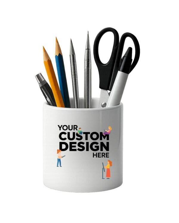 Custom Ceramic Pen Holder – White (11oz)