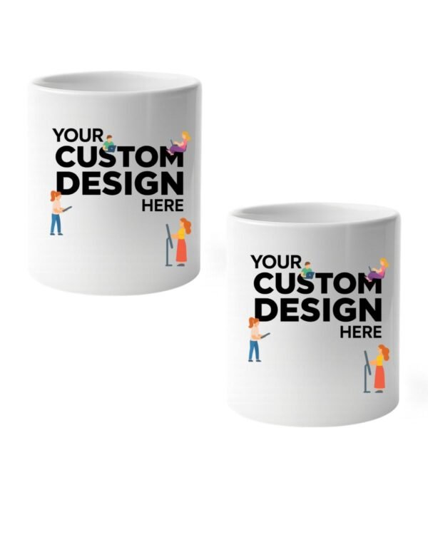 Custom Ceramic Flower Pot – White (11oz)