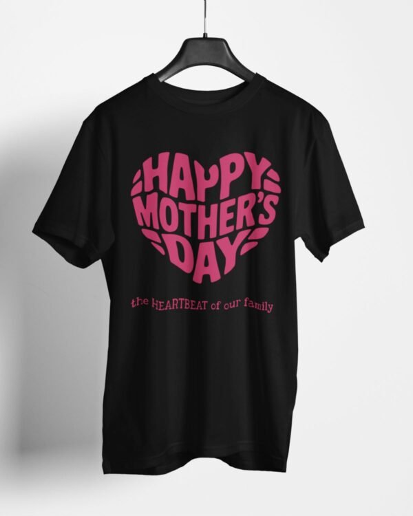 Mother's day Heartbeat Relaxed Fit T-Shirt - Black