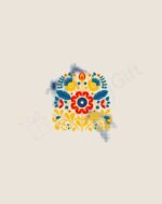 Feather Floral Flower Pot - Image 2