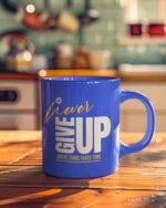 Never Give Up Neon Mug