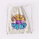 Strong as You Are Drawstring bag