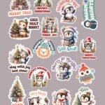 Christmas White Vinyl Stickers