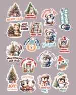 Christmas White Vinyl Stickers